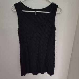 jason maxwell Black Diagonal Textured Tank Top